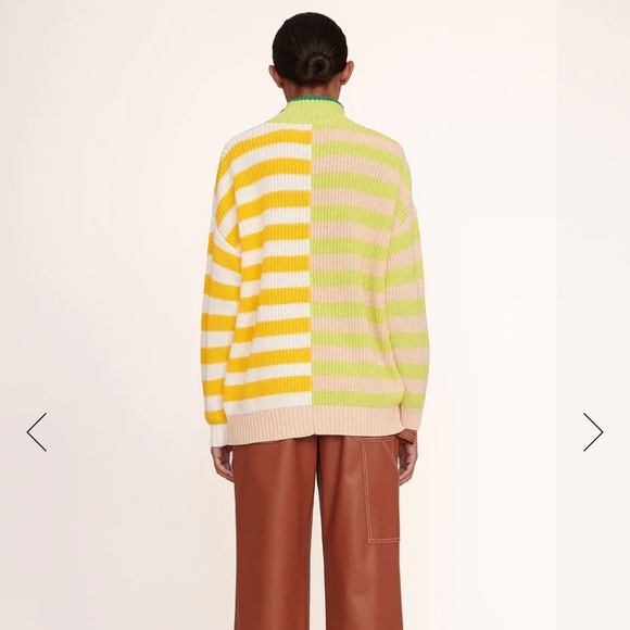 NWT STAUD HAMPTON SWEATER CAPRI STRIPE MULTI - Medium - Picture 4 of 6
